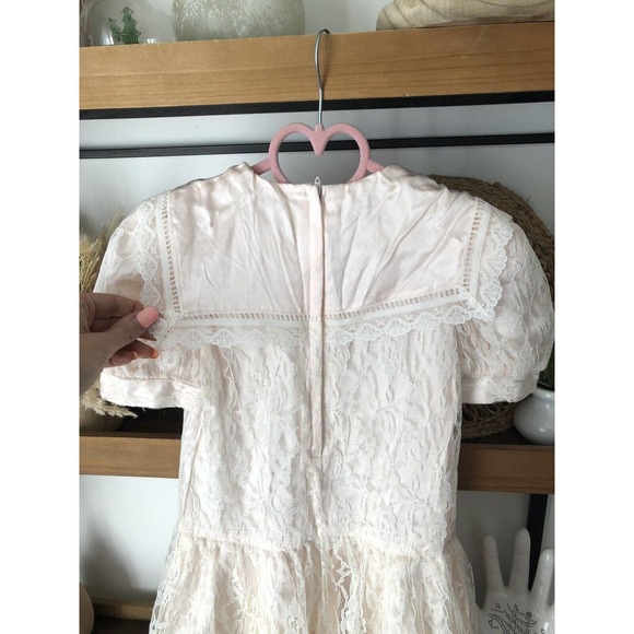 Jessica McClintock Gunne Sax 90’s size 5 girls pink lace dress - Picture 3 of 4